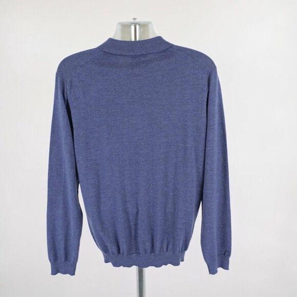 Joseph Abboud Blue 2XL Extra Fine Merino Wool Collared‎ Fitted Sweater - Picture 7 of 11